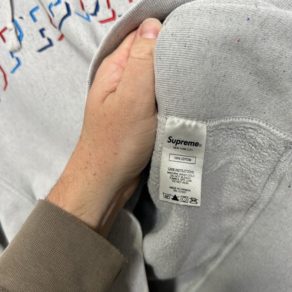 Supreme Drop Shadow Hooded Sweatshirt “Heather Gray” FW20 - Picture 9 of 11